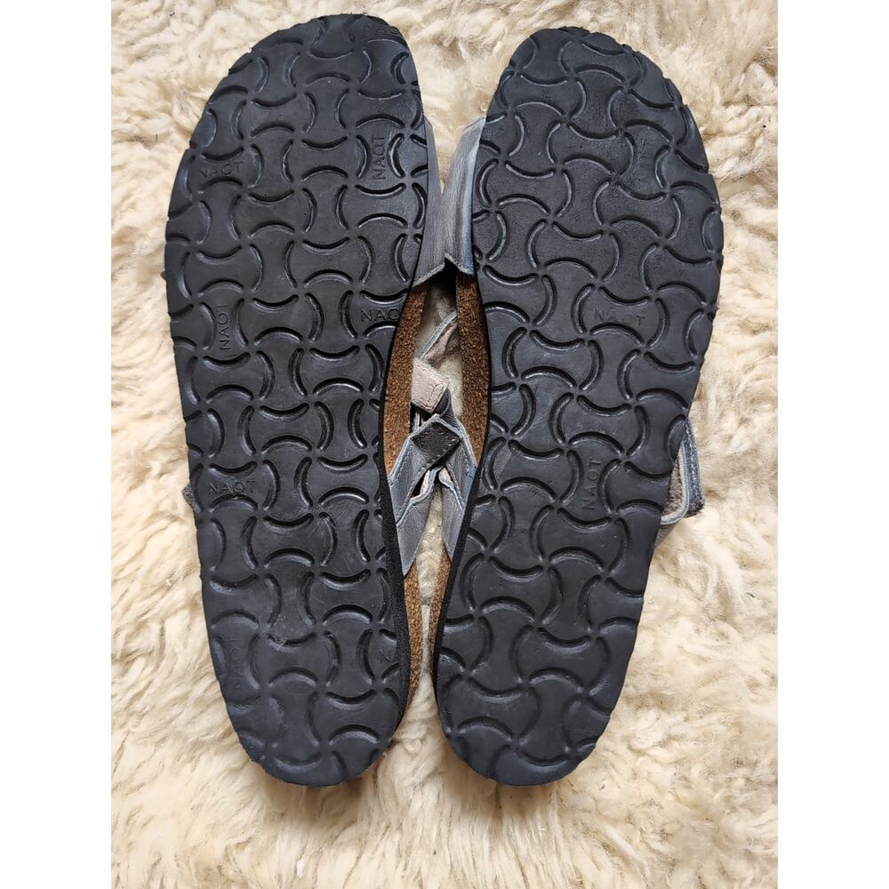 NAOT Womens Gabriela Slide Wedge Sandals Size 11 / 42 Gray Nubuck Leather Israel - Picture 8 of 12